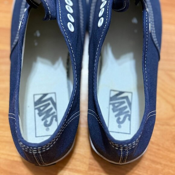 Vans Authentic Unisex Navy Canvas Shoes Mens 7 Womens 8.5 Sneakers Sanitized - Picture 8 of 9